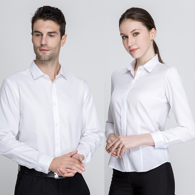 Business Formal Wear Men's Women's Long Sleeve Shirt for Hotels